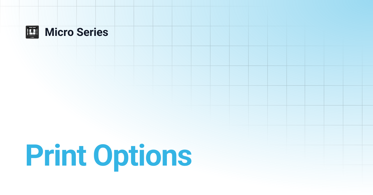 Print Options | Micro Series