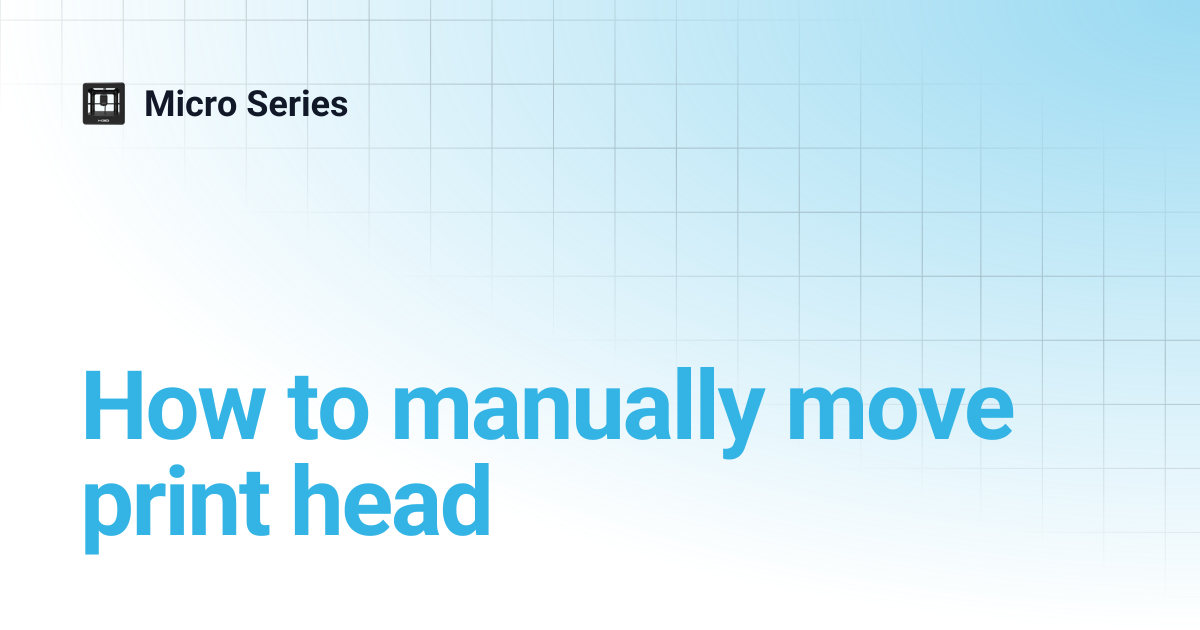 How to manually move print head | Micro Series